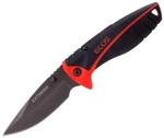 Нож походный складной 20 см ECOS EX-SHB01R в чехле, двухкомпонентная рукоятка, черно-красный