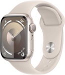 Умные часы Apple Watch Series 9 41 мм (алюминиевый корпус, звездный свет/звездный свет, спортивный силиконовый ремешок S/M)