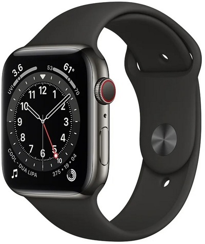 Смарт-часы Apple Watch Series 6 LTE 44mm Stainless Steel Graphite (M09H3) - фото