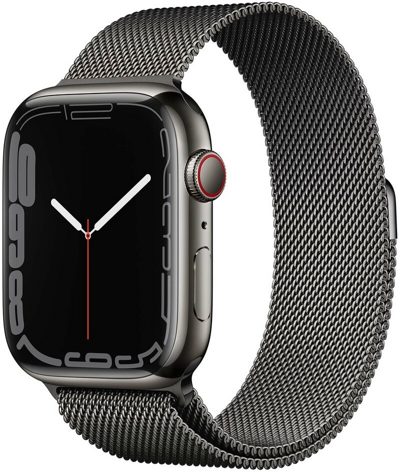 Смарт-часы Apple Watch Series 7 LTE 41mm stainless steel графитовый (MKJ23) - фото