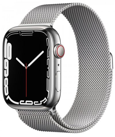 Смарт-часы Apple Watch Series 7 LTE 45mm stainless steel серебристый (MKJW3)