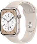 Смарт-часы Apple Watch Series 8 45 мм (алюминиевый корпус, звездный свет/звездный свет, спортивный силиконовый ремешок)