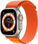 Смарт-часы Apple Watch Ultra LTE 49 мм (титановый корпус, титановый/оранжевый, текстильный ремешок размера M)