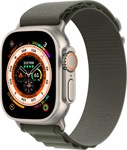 Смарт-часы Apple Watch Ultra LTE 49 мм (титановый корпус, титановый/темно-зеленый, текстильный ремешок размера M)