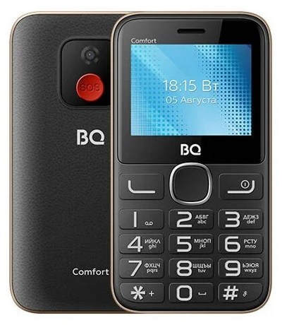 Мобильный телефон BQ BQ-2301 Comfort (черный/золотистый)