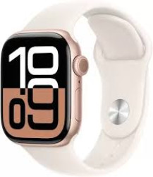 Умные часы Apple Watch Series 10 42 мм (алюминиевый корпус, серебристый/легкие румяна, спортивный силиконовый ремешок S/M)