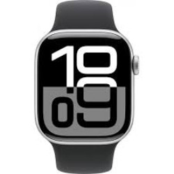 Умные часы Apple Watch Series 10 42 мм (алюминиевый корпус, серебристый/серый, спортивный силиконовый ремешок S/M)