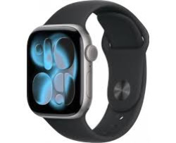 Умные часы Apple Watch Series 11 46 мм (алюминиевый корпус, космический серый/черный, спортивный силиконовый ремешок M/L)