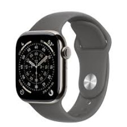 Apple Watch Series 11 GPS + Cellular 42mm Natural Titanium Case with Stone Gray Sport Band - M/L (MF8N4)