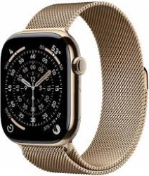 Смарт-часы Apple Watch Series 11 GPS + Cellular 46mm Gold Titanium Case with Gold Milanese Loop - S/M (MFD74)