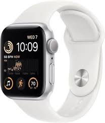 Умные часы Apple Watch SE 2 40 мм (алюминиевый корпус, серебристый/белый, спортивный силиконовый ремешок) - фото