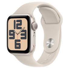 Умные часы Apple Watch SE 2023 40 мм (алюминиевый корпус, звездный свет/звездный свет, спортивный силиконовый ремешок) - фото
