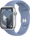 Умные часы Apple Watch Series 9 41 мм (алюминиевый корпус, серебристый/зимний синий, спортивный силиконовый ремешок S/M)