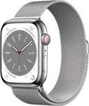 Умные часы Apple Watch Series 8 45 мм (корпус из нержавеющей стали, серебристый/серебристый, миланский сетчатый браслет)