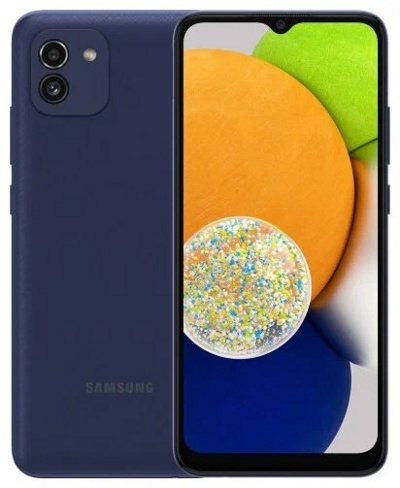 Смартфон Samsung Galaxy A03 3Gb/32Gb синий (SM-A035F/DS) - фото